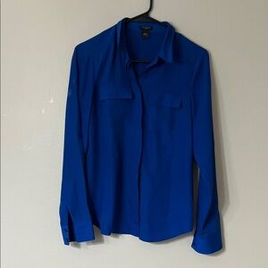 Ann Taylor Royal Blue Button Down Shirt